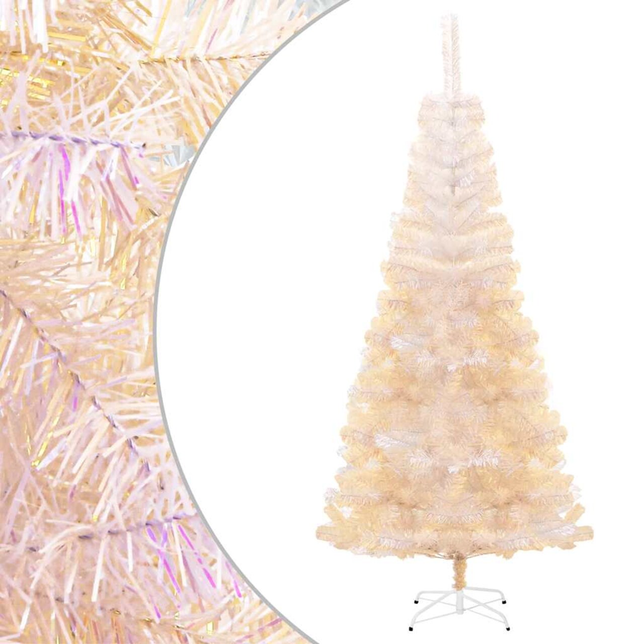 vidaXL Christmas Tree White PVC, steel 70.9 in Tough Christmas Tree